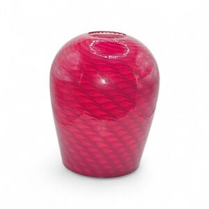 Red Swirl Fishscale Murano Style Art Glass Lamp Hurricane Shade 6" H 1.5" Fitter